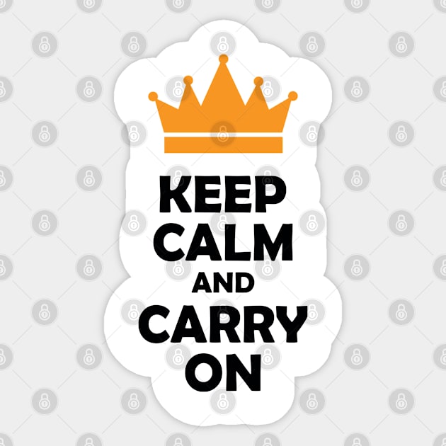 Keep Calm and Carry On Sticker by vestiart